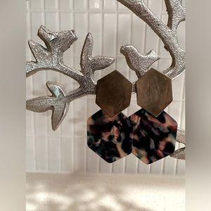 Tortoise Shell and Gold Earrings